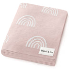 100% Luxury Cotton Swaddle Receiving Baby Blanket - Rainbow