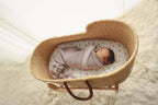 Heritage Knit 100% Organic Cotton Swaddle Baby Blanket: Mocha