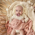 Heritage Knit 100% Organic Cotton Swaddle Baby Blanket: Mocha