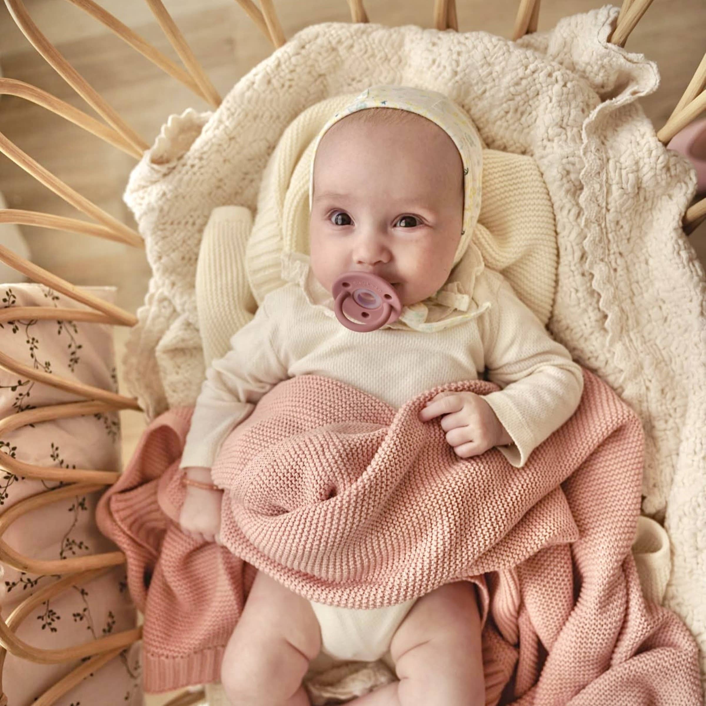 Heritage Knit 100% Organic Cotton Swaddle Baby Blanket: Mocha