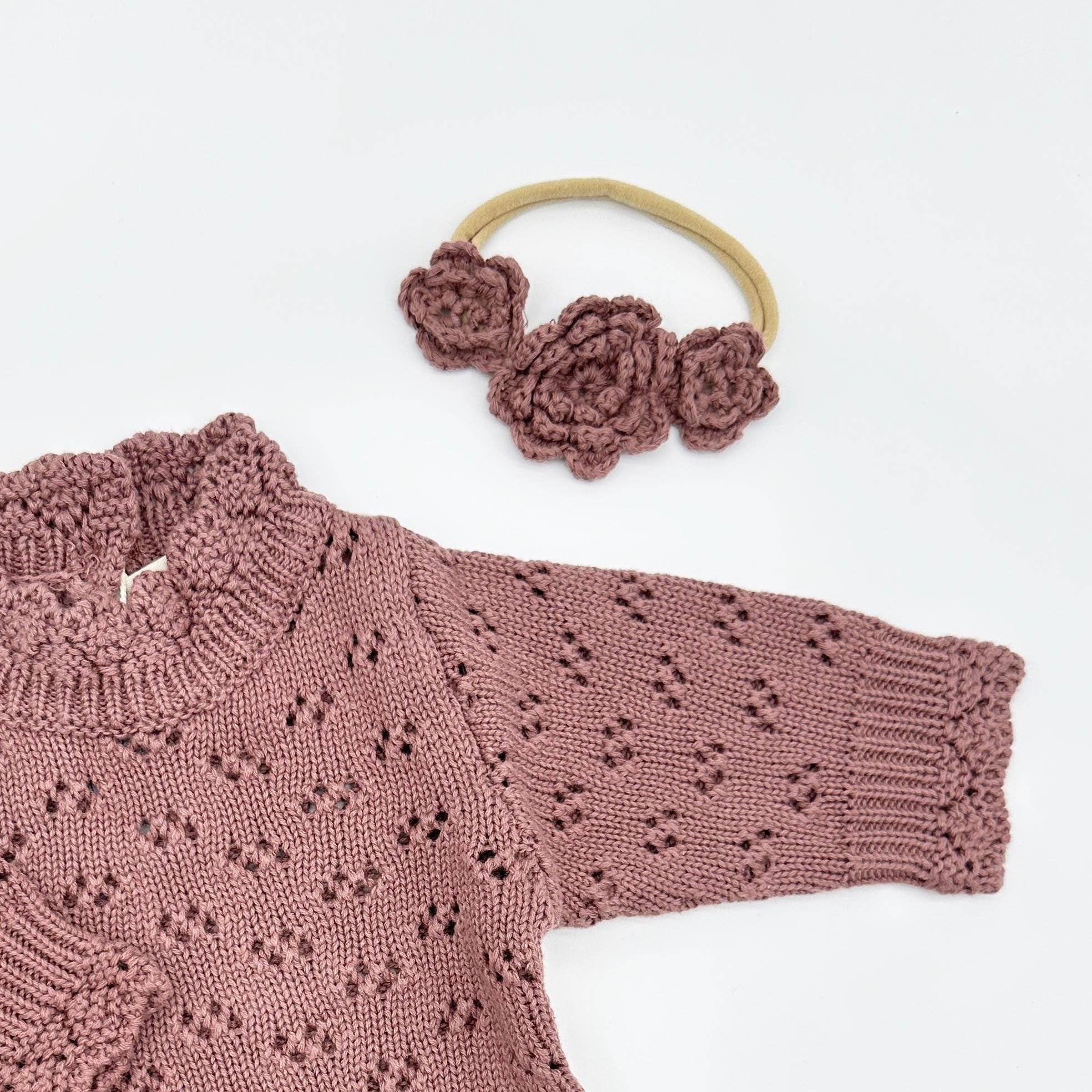 Crochet Triple Flower - Plum