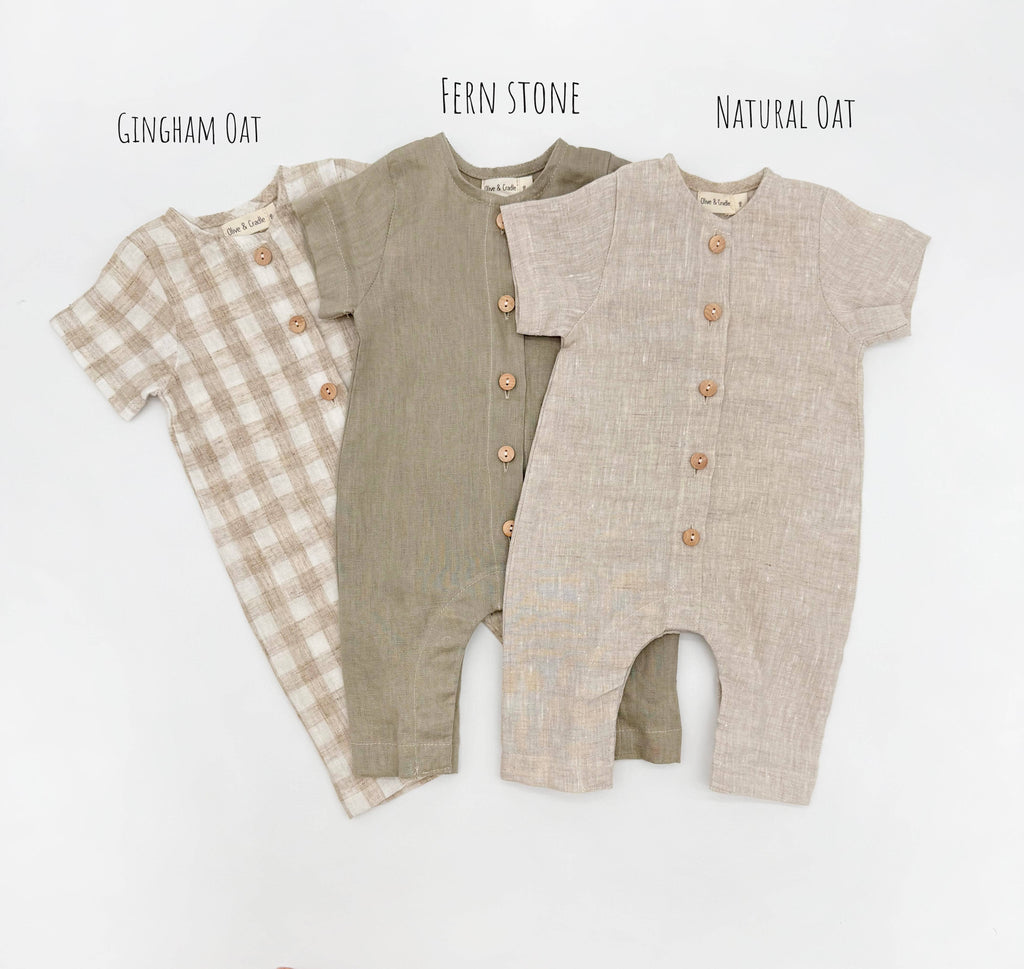 Sami Linen Jumper: Oat-gingham