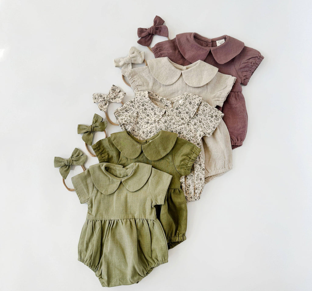 Allie Bubble Romper: Olive