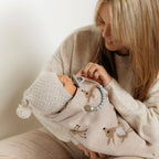 100% Luxury Cotton Receiving Swaddle Baby Blanket - Deer: Sage