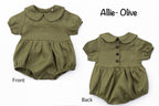 Allie Bubble Romper: Olive