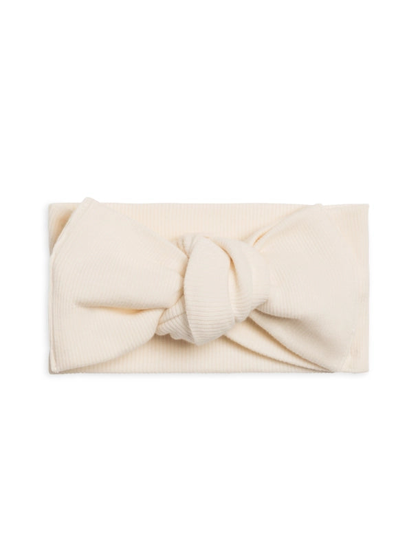 Organic Ribbed Bow Wrap - Ivory