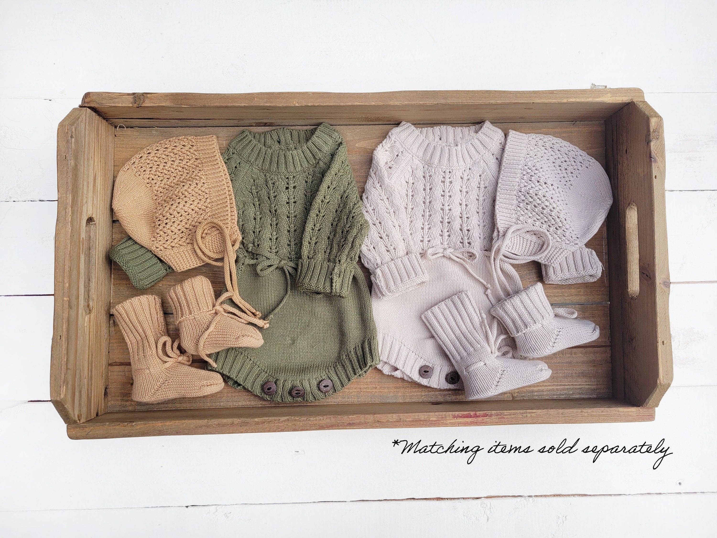 Baby Chunky Knit Set: Olive