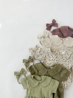 Allie Bubble Romper: Olive