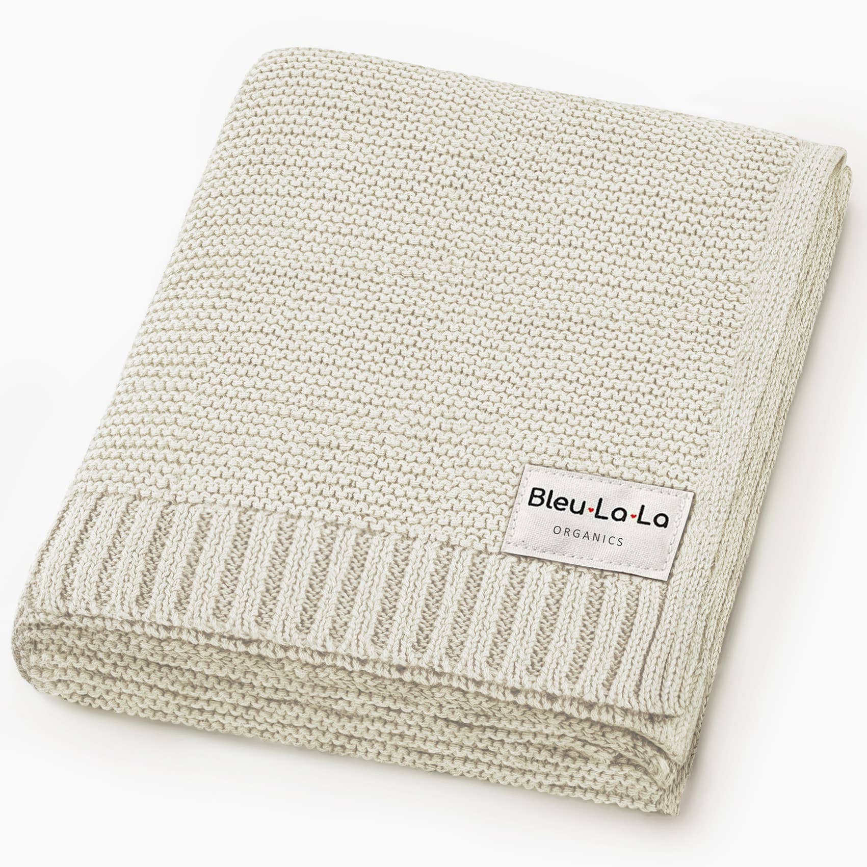 Heritage Knit 100% Organic Cotton Swaddle Baby Blanket: Mocha