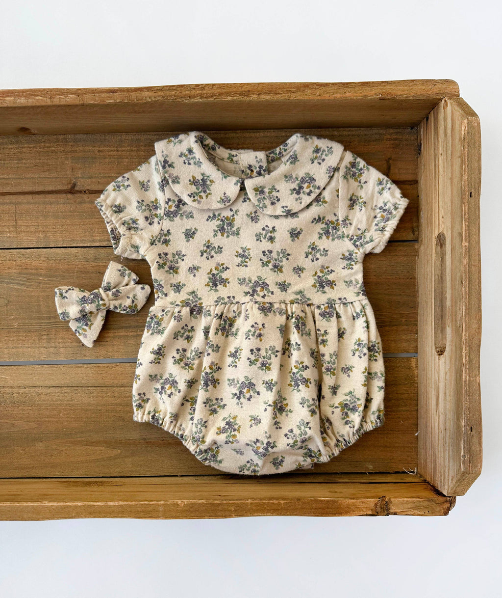 Violetta Floral Romper: Romper+Bow
