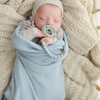 Heritage Knit 100% Organic Cotton Swaddle Baby Blanket: Mocha