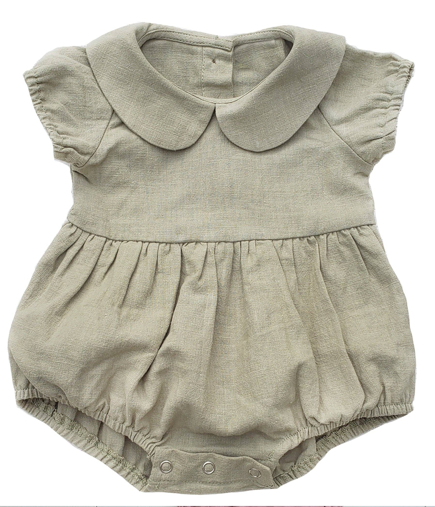 Allie Bubble Romper: Olive