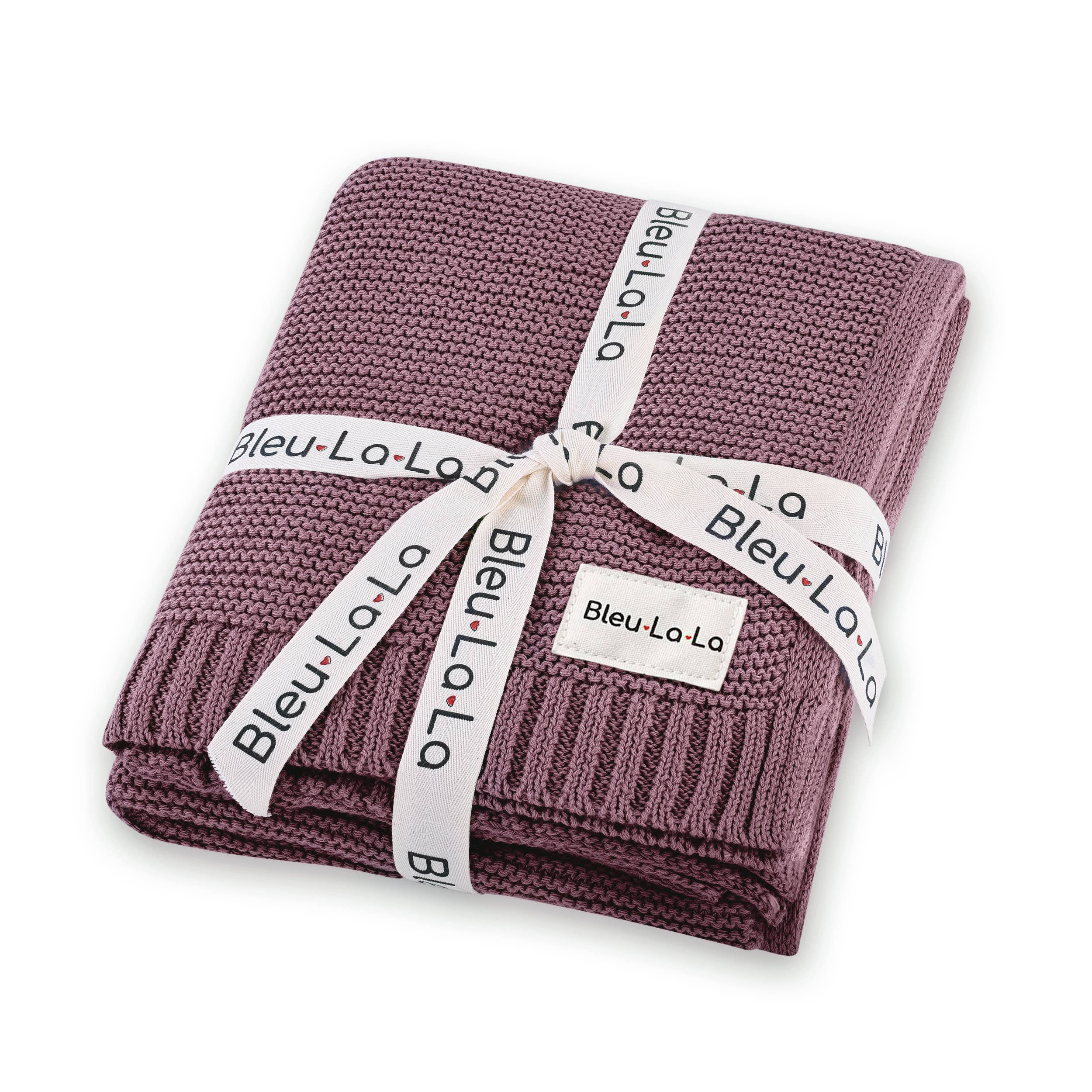 Heritage Knit 100% Organic Cotton Swaddle Baby Blanket: Mocha