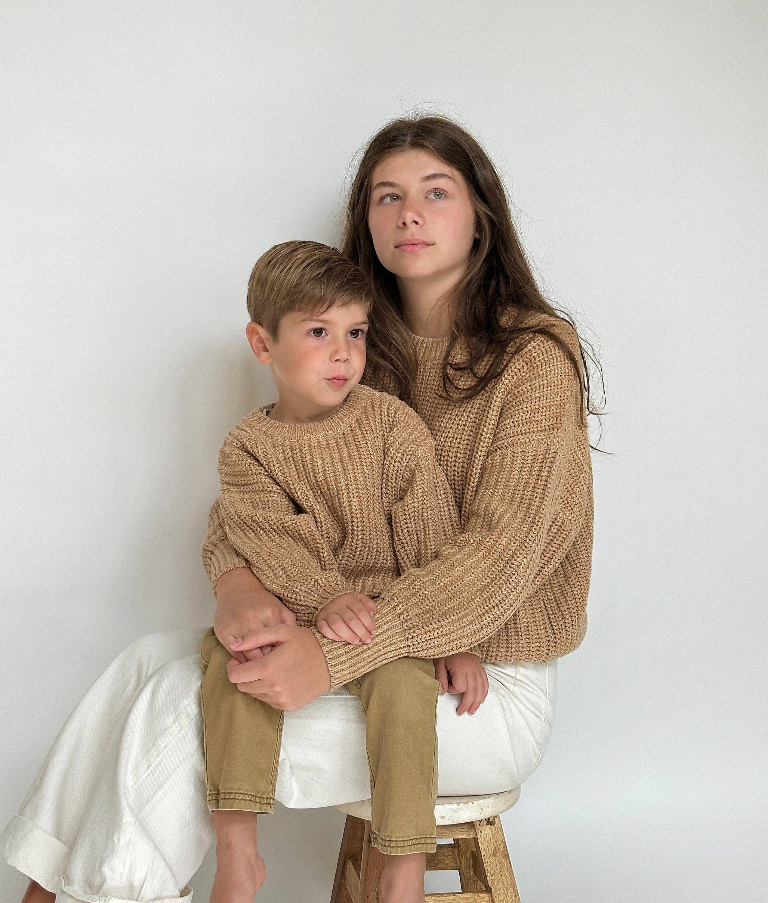 Baby Chunky Knit Sets: Gray