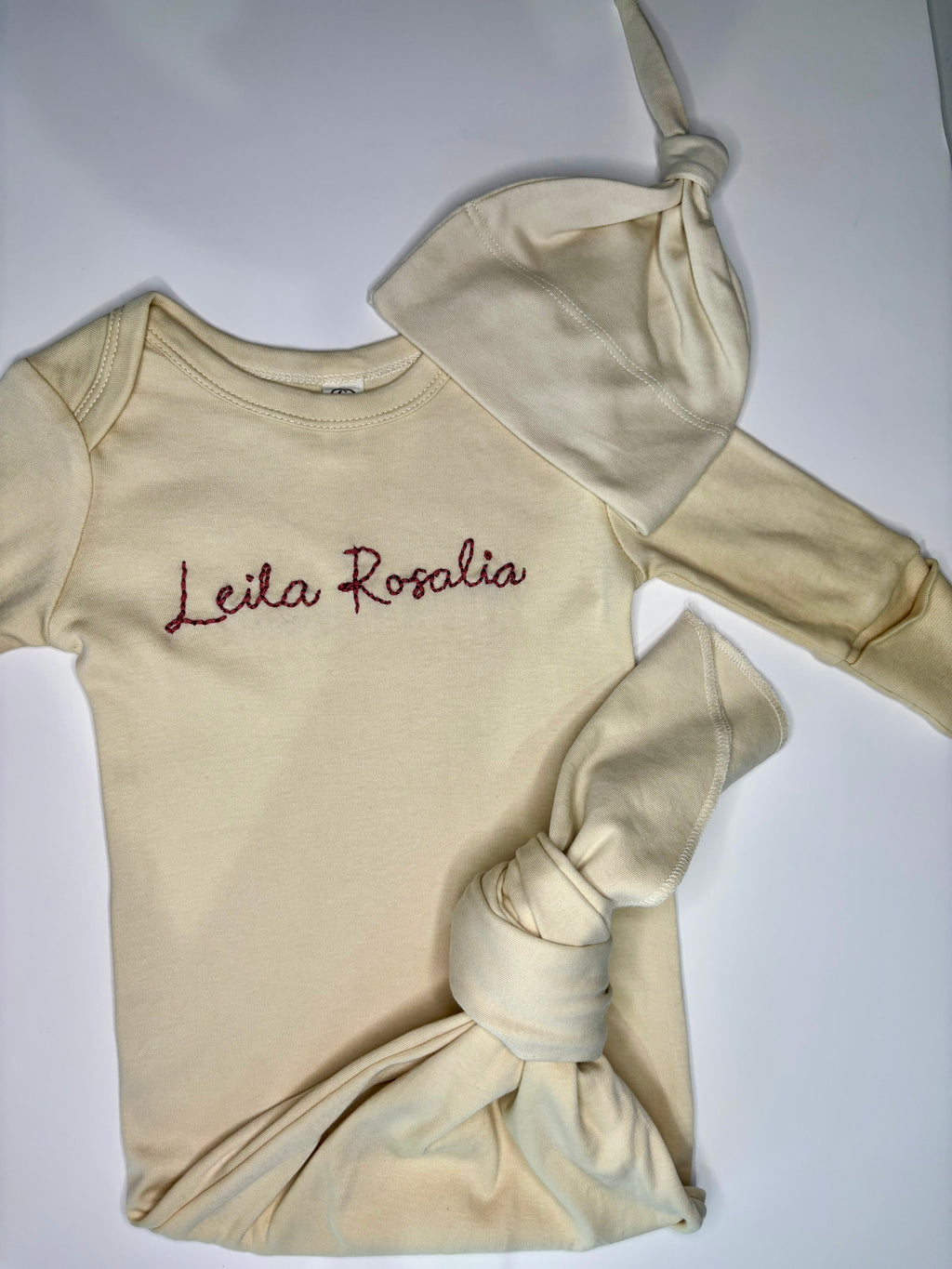 Newborn Gown & Knot Hat