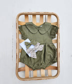Allie Bubble Romper: Olive