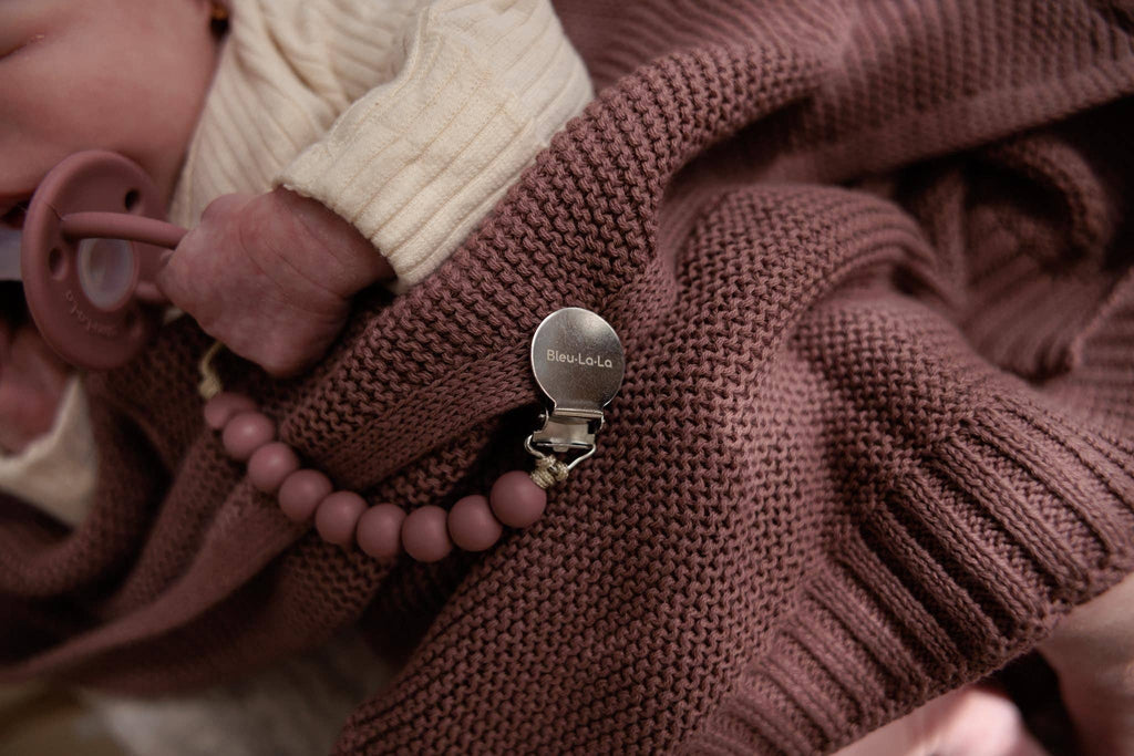 Heritage Knit 100% Organic Cotton Swaddle Baby Blanket: Mocha