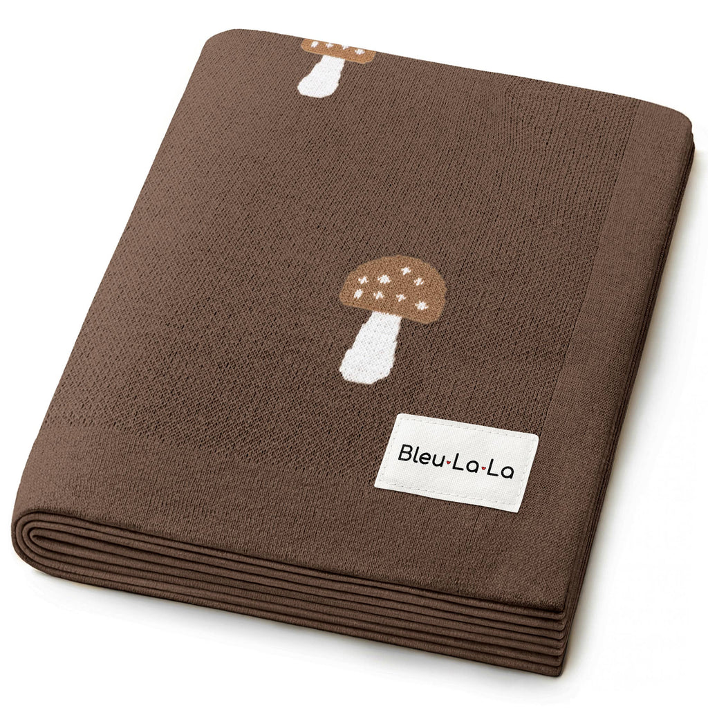 100% Luxury Cotton Swaddle Receiving Baby Blanket - Mushroom: Camel