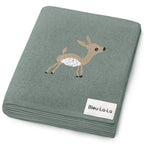 100% Luxury Cotton Receiving Swaddle Baby Blanket - Deer: Sage
